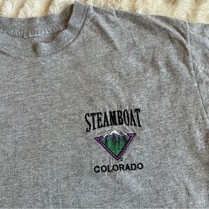Vintage Gray Steamboat Colorado Tee Men’s Small